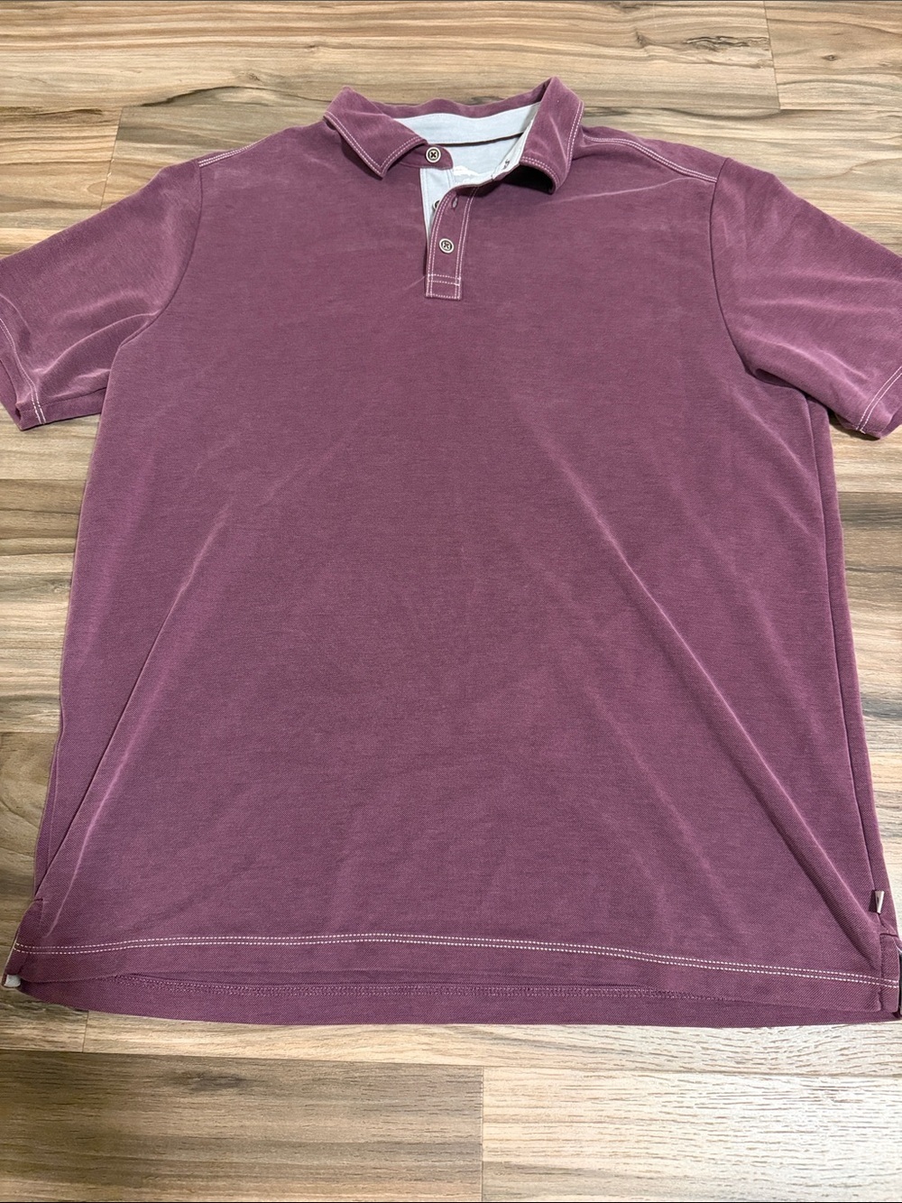 Tommy Bahama Polo Shirt Mens L Purple Tencel Modal Short Sleeve Marlin Golf